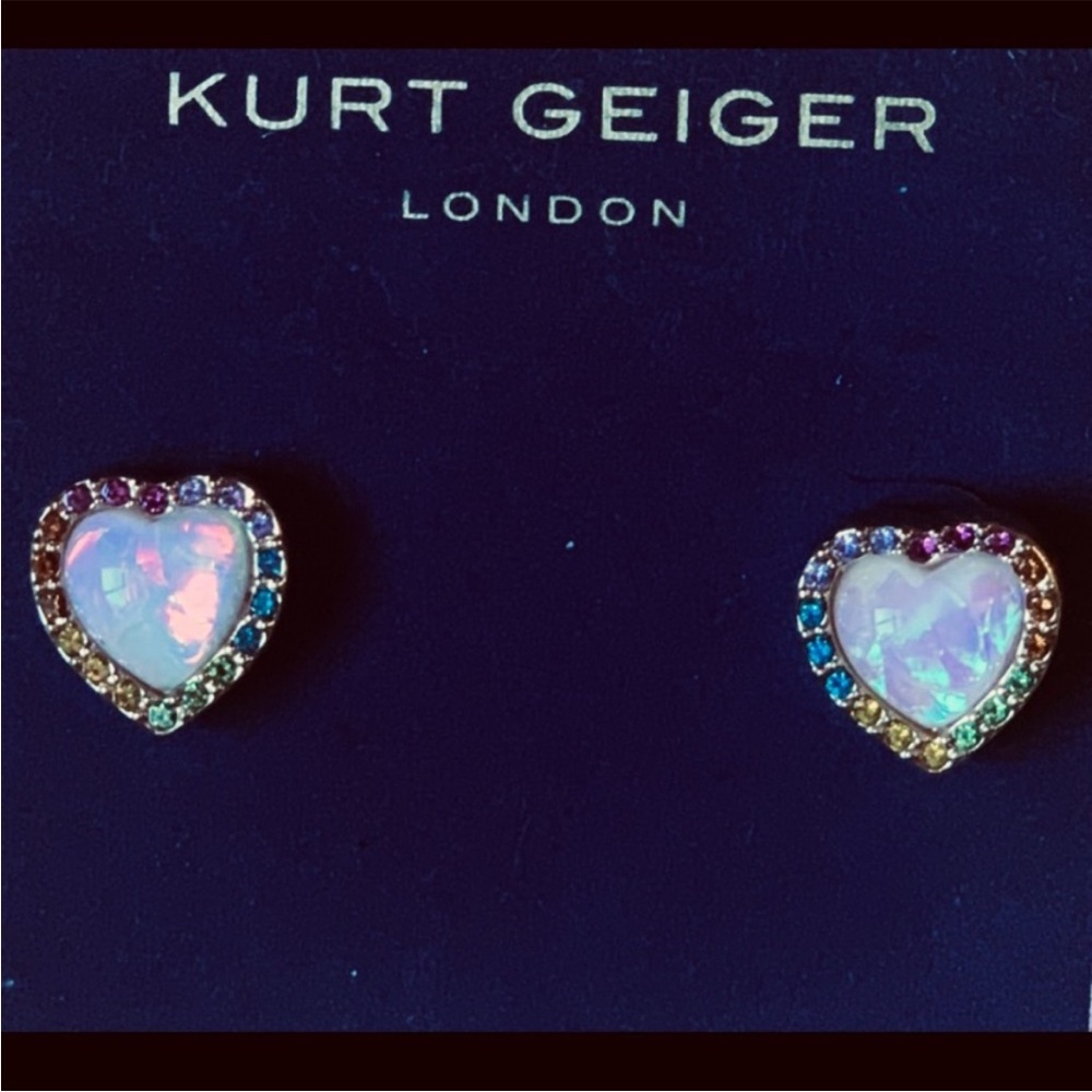 KURT GEIGER “NWT” HEART SHAPE MOONSTONE EARRINGS.
